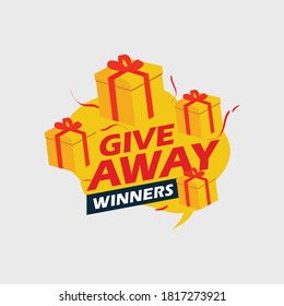 Giveaway badge template design for social media