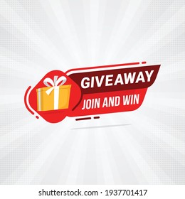 Giveaway Banner Announcement Of Competition With Loudspeaker In Social Media Vector Illustration