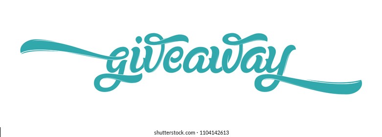 Giveaway Banner Card with Lettering for social media. Modern brush calligraphy. Hand drawn lettering. Vector illustration for banners, ad, print design, poster. EPS10.