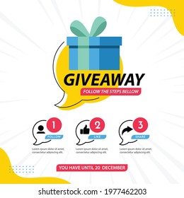 Giveaway banner design template. Social media poster design.