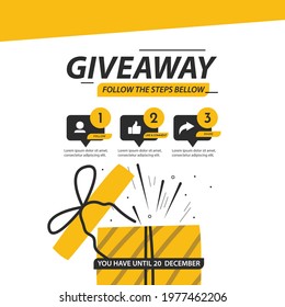 Giveaway banner design template. Social media poster design.