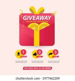 Giveaway banner design template. Social media poster design.