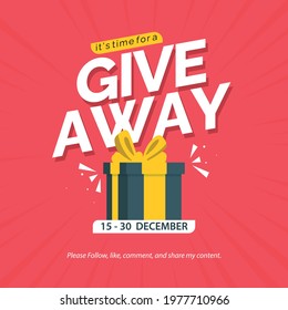 Giveaway banner design template. Social media poster design.