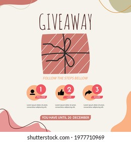 Giveaway banner design template. Social media poster design.