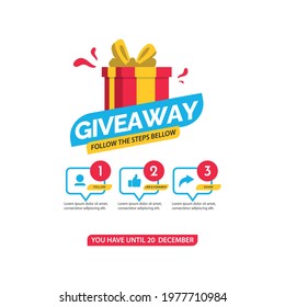 Giveaway banner design template. Social media poster design.