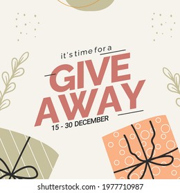 Giveaway Banner Design Template. Social Media Poster Design.