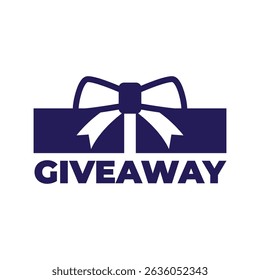 Giveaway banner icon. Gift box. Flat style.