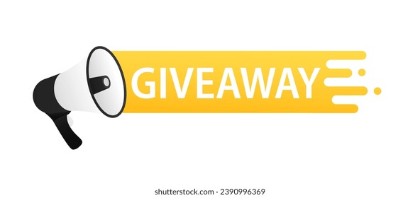 Giveaway banner with loudspeaker. Megaphone for business, marketing and advertising. Modern banner and poster social media marketing advertising concept template. Vector illustration