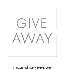 Giveaway banner with minimal typography for contests in social media