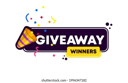 Giveaway banner. Post template. Enter to win. Social media poster. Vector EPS 10. Isolated on white background.