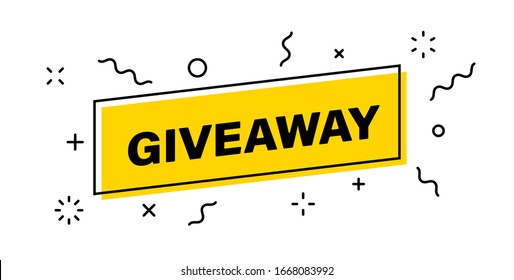 Giveaway banner. Post template. Win a prize giveaway. Social media poster. Vector design illustration.