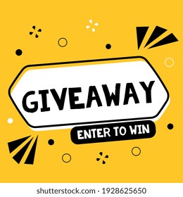 Giveaway banner. Post template. Win a prize giveaway. Social media poster. Vector design illustration.