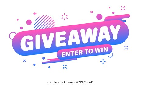 Giveaway banner. Post template. Win a prize giveaway. Social media poster. Vector design illustration.