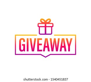 Giveaway banner for social media contests and special offer. Vector stock illustration.