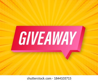  Giveaway banner for social media contests and special offer. Vector stock illustration.	