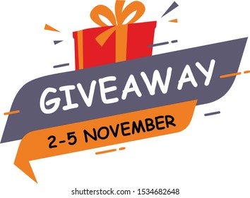 Giveaway banner template vector illustration design