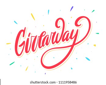Giveaway banner. Vector lettering.