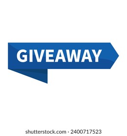 Giveaway In Blue Rectangle Ribbon Shape For Promotion Information Business Marketing Social Media
