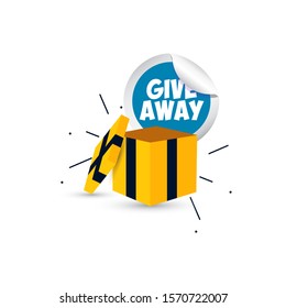 Giveaway with box design template.