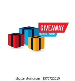 Giveaway with box design template.