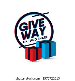 Giveaway with box design template.