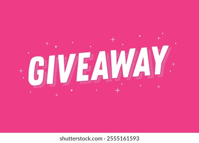 Giveaway contest announcement pink colour banner vector illustration.