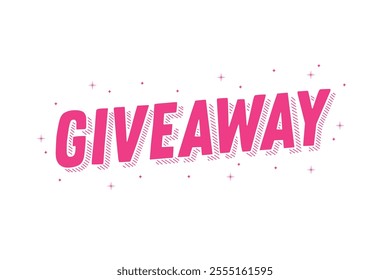 Giveaway contest announcement pink colour banner vector illustration.