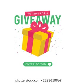 Giveaway contest banner design template