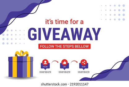 Giveaway contest enter to win banner template. Vector template