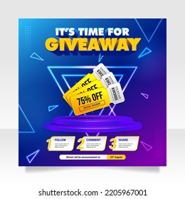 Social media contest giveaway and special offer Vector Image