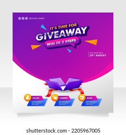 Giveaway contest social media post banner template.