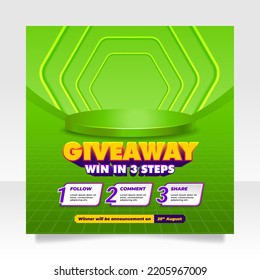 Giveaway contest social media post banner template.