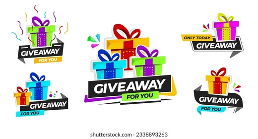 Giveaway Design Set Element. Element design template for your business