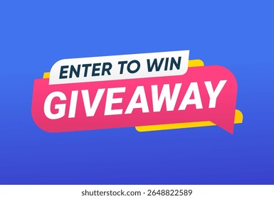 Giveaway Enter to Win Announcement label vector design