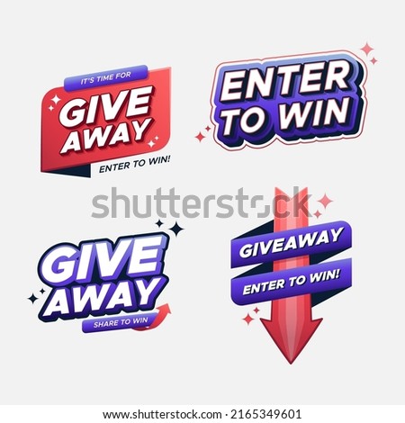 Giveaway and enter to win banner collection vector design