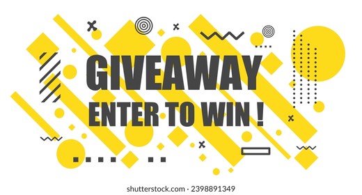Giveaway enter to win banner. Banner design  poster. Vector design illustration.