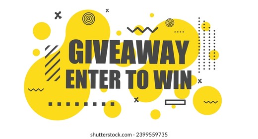 Giveaway enter to win banner. Banner design  poster. Vector design illustration.