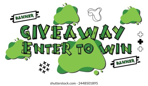 Giveaway enter to win banner. Banner design  poster. Vector design illustration.