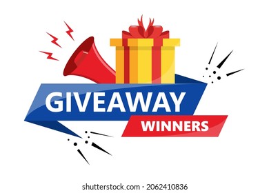 Giveaway, treten Sie ein, um zu gewinnen. Geschenkkonzept für Gewinner. Postvorlage für Social Media für Werbegestaltung