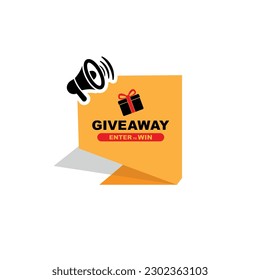giveaway enter to win sign en fondo blanco