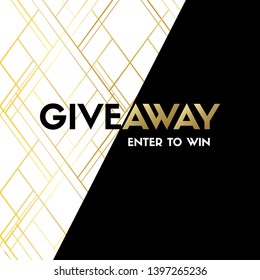Giveaway. Enter to win. Vector luxury banner template