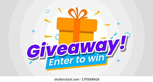 Giveaway enter to win winners gift box 
web banner vector