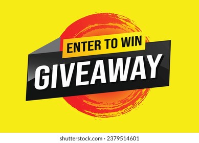 giveaway enter and win word vector illustration 3d style for social media landing page, template, ui, web, mobile app, poster, banner, flyer, background, gift card, coupon, label, wallpaper