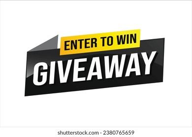 giveaway enter and win word vector illustration 3d style for social media landing page, template, ui, web, mobile app, poster, banner, flyer, background, gift card, coupon, label, wallpaper