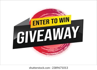 giveaway enter and win word vector illustration 3d style for social media landing page, template, ui, web, mobile app, poster, banner, flyer, background, gift card, coupon, label, wallpaper