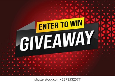 giveaway enter and win word vector illustration 3d style for social media landing page, template, ui, web, mobile app, poster, banner, flyer, background, gift card, coupon, label, wallpaper
