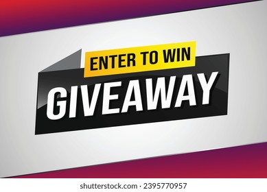 giveaway enter y win word vector ilustración 3d estilo para página de inicio de medios sociales, plantilla, ui, web, aplicación móvil, afiche, banner, volante, fondo, tarjeta de regalo, cupón, etiqueta, fondo de pantalla