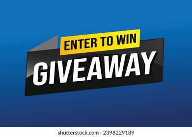 giveaway enter and win word vector illustration 3d style for social media landing page, template, ui, web, mobile app, poster, banner, flyer, background, gift card, coupon, label, wallpaper