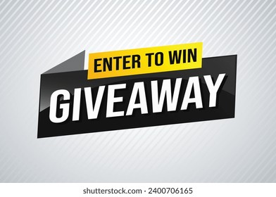 giveaway enter y win word vector ilustración 3d estilo para página de inicio de medios sociales, plantilla, ui, web, aplicación móvil, afiche, banner, volante, fondo, tarjeta de regalo, cupón, etiqueta, fondo de pantalla