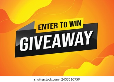giveaway enter and win word vector illustration 3d style for social media landing page, template, ui, web, mobile app, poster, banner, flyer, background, gift card, coupon, label, wallpaper
